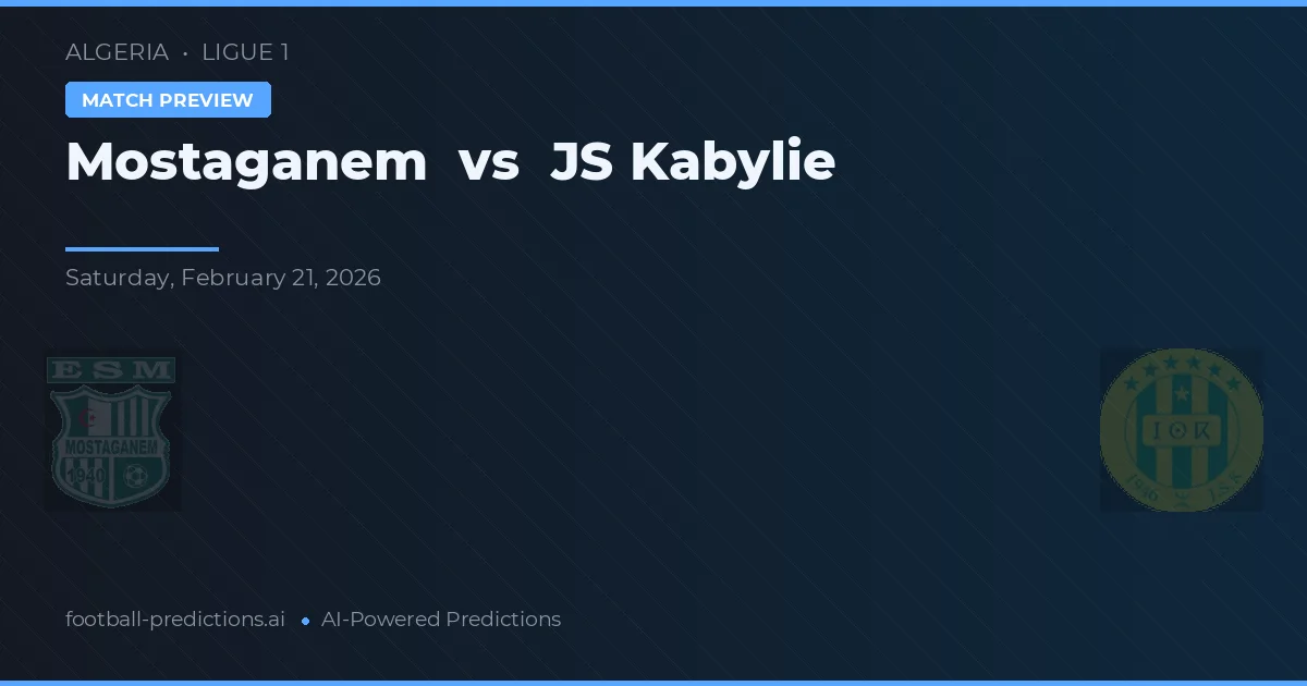 Mostaganem vs JS Kabylie — pronostic și avancronică meci