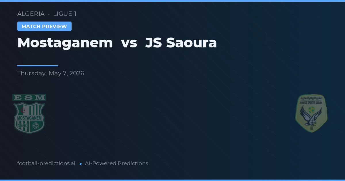 Mostaganem vs JS Saoura — pronostic și avancronică meci