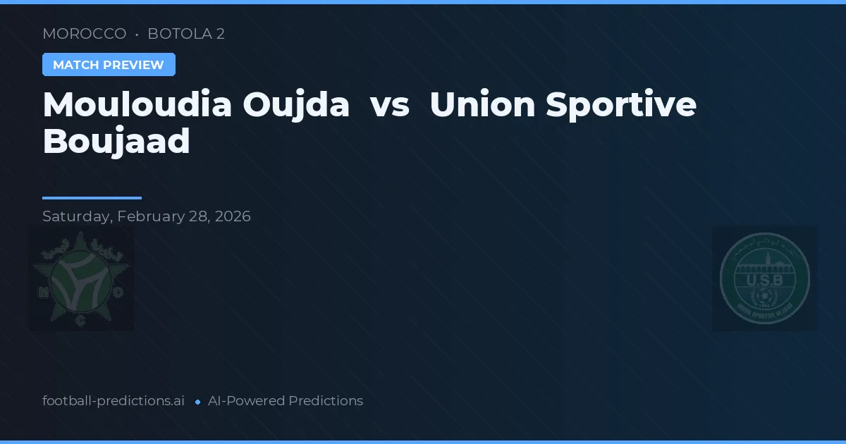 Mouloudia Oujda vs Union Sportive Boujaad — pronostic și avancronică meci