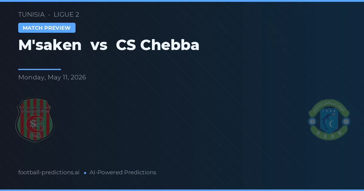 M'saken vs CS Chebba — pronostic și avancronică meci