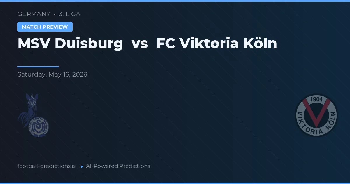 MSV Duisburg vs FC Viktoria Köln — pronostic și avancronică meci