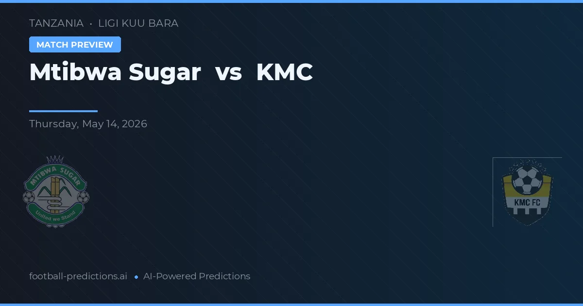 Zahărul Mtibwa vs KMC — pronostic și avancronică meci