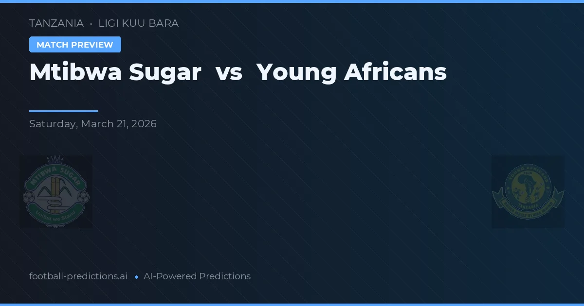 Zahărul Mtibwa vs Young Africans — pronostic și avancronică meci