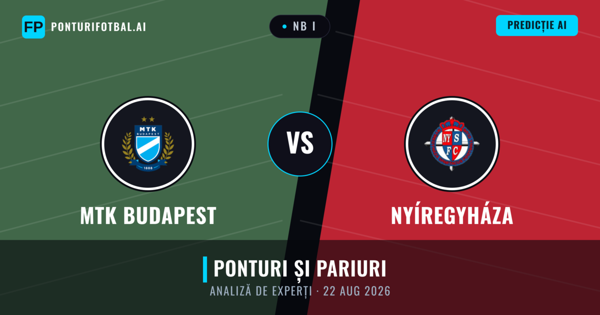 MTK Budapest vs Nyíregyháza — pronostic și avancronică meci