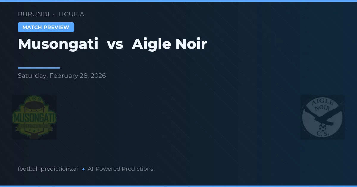 Musongati vs Aigle Noir — pronostic și avancronică meci