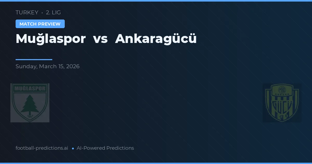 Muğlaspor vs Ankaragücü — pronostic și avancronică meci
