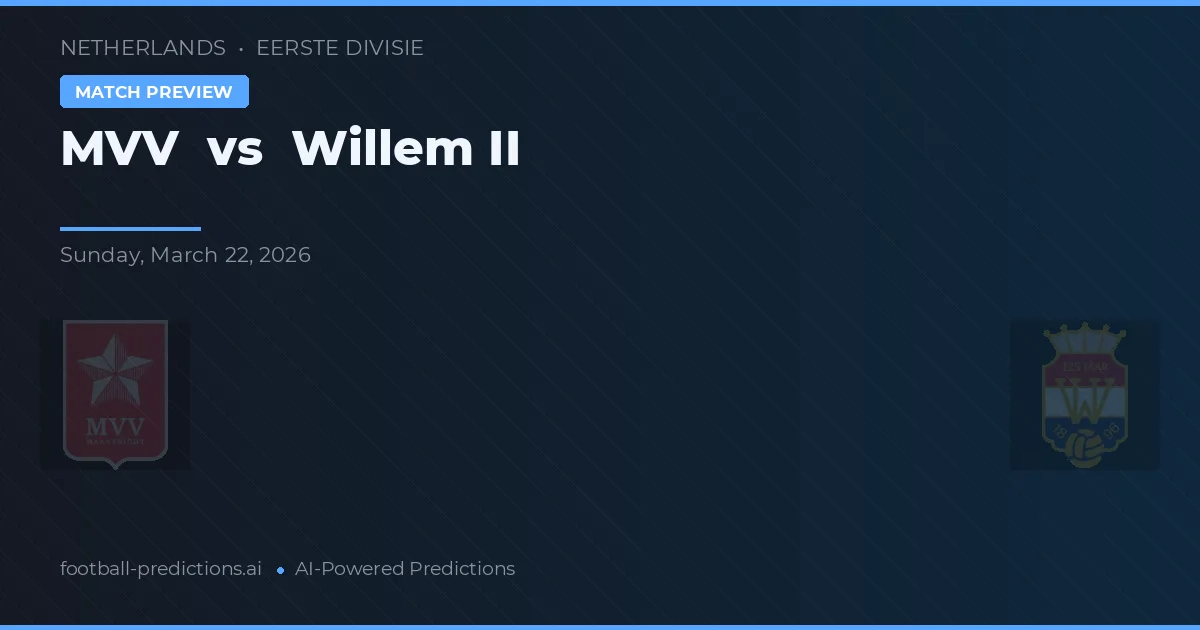 MVV vs Willem II — pronostic și avancronică meci