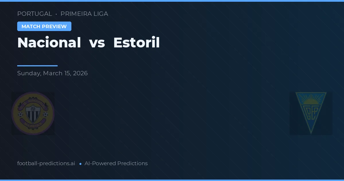 Nacional vs Estoril — pronostic și avancronică meci