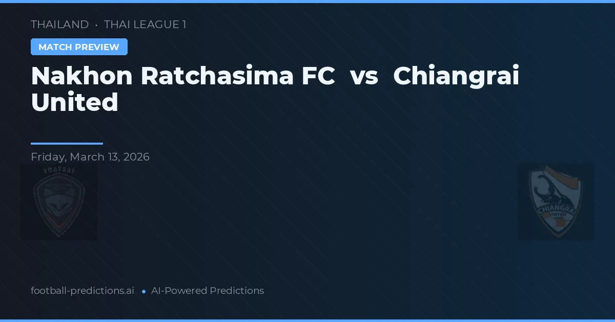 Nakhon Ratchasima FC vs Chiangrai United — pronostic și avancronică meci