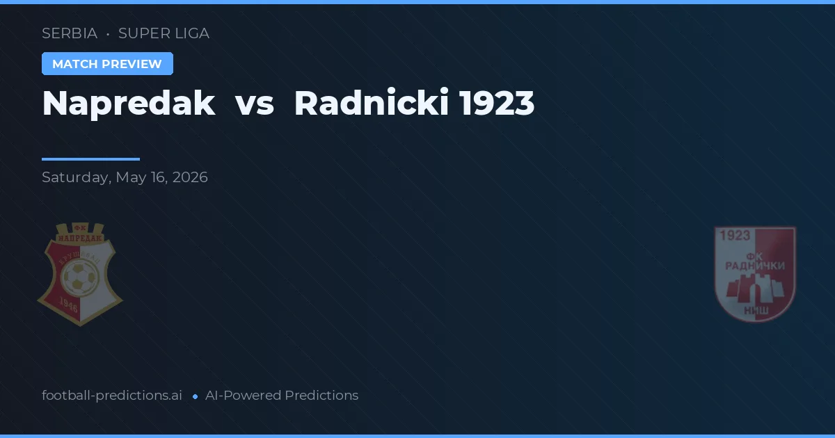 Napredak vs Radnički 1923 — pronostic și avancronică meci