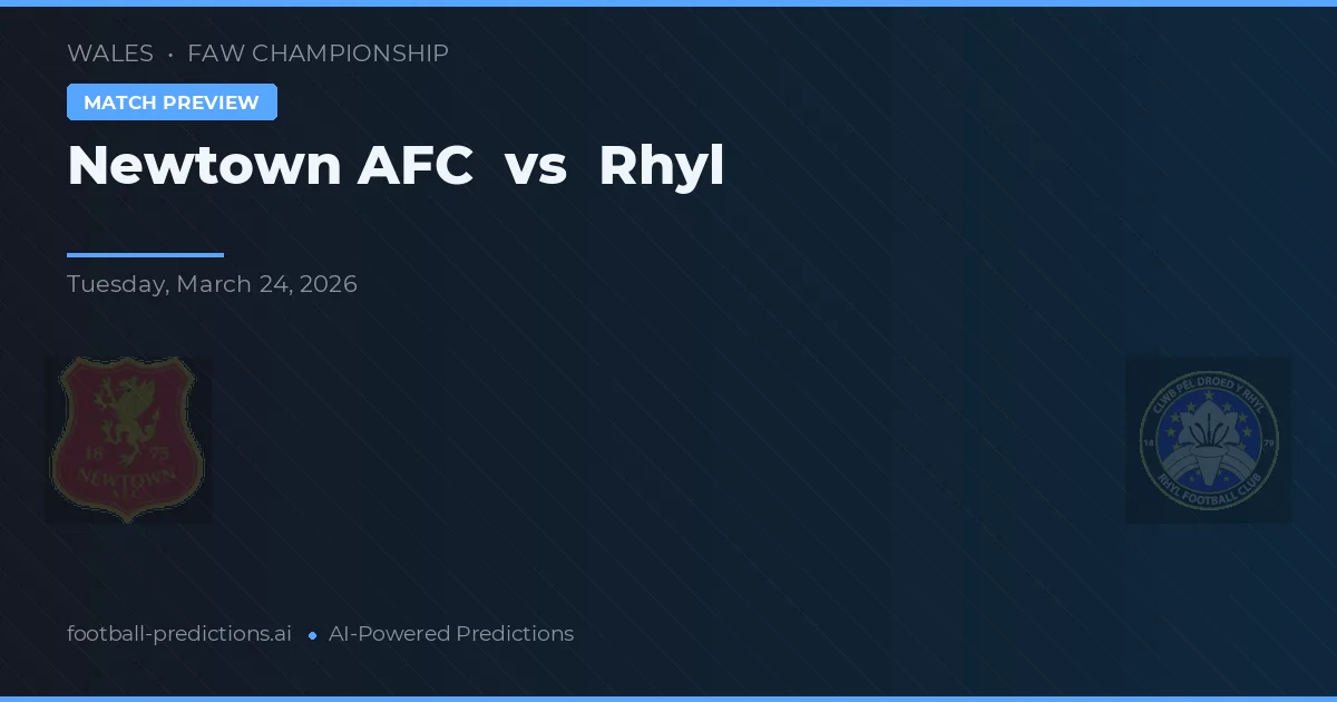 Newtown AFC vs Rhyl — pronostic și avancronică meci