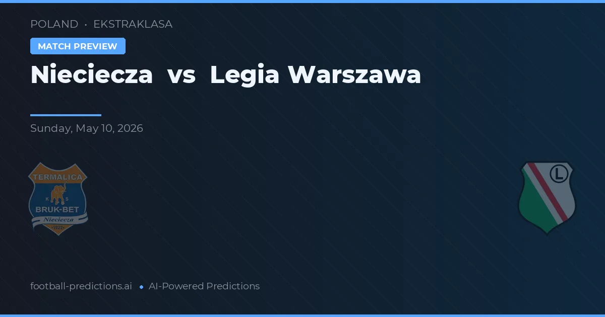 Nieciecza vs Legia Varșovia — pronostic și avancronică meci