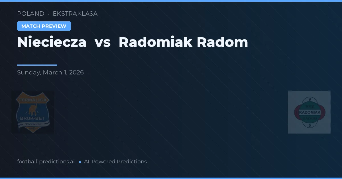 Nieciecza vs Radomiak Radom — pronostic și avancronică meci