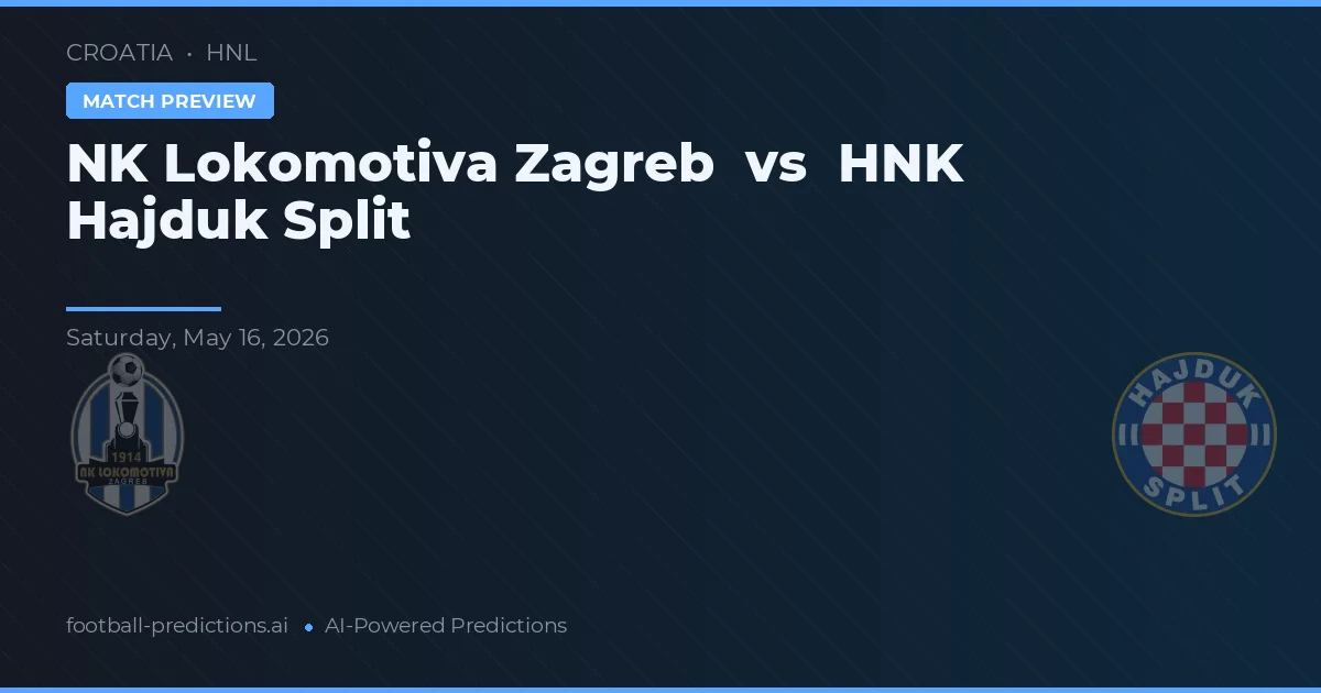 NK Lokomotiva Zagreb vs HNK Hajduk Split — pronostic și avancronică meci