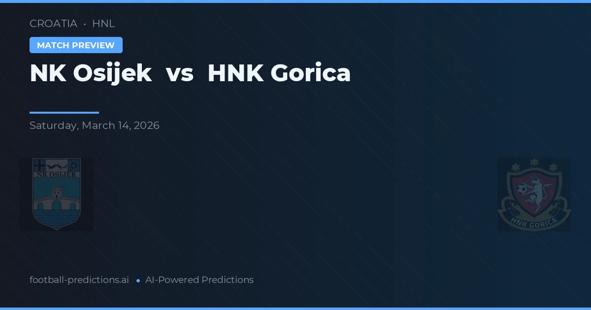 NK Osijek vs HNK Gorica — pronostic și avancronică meci