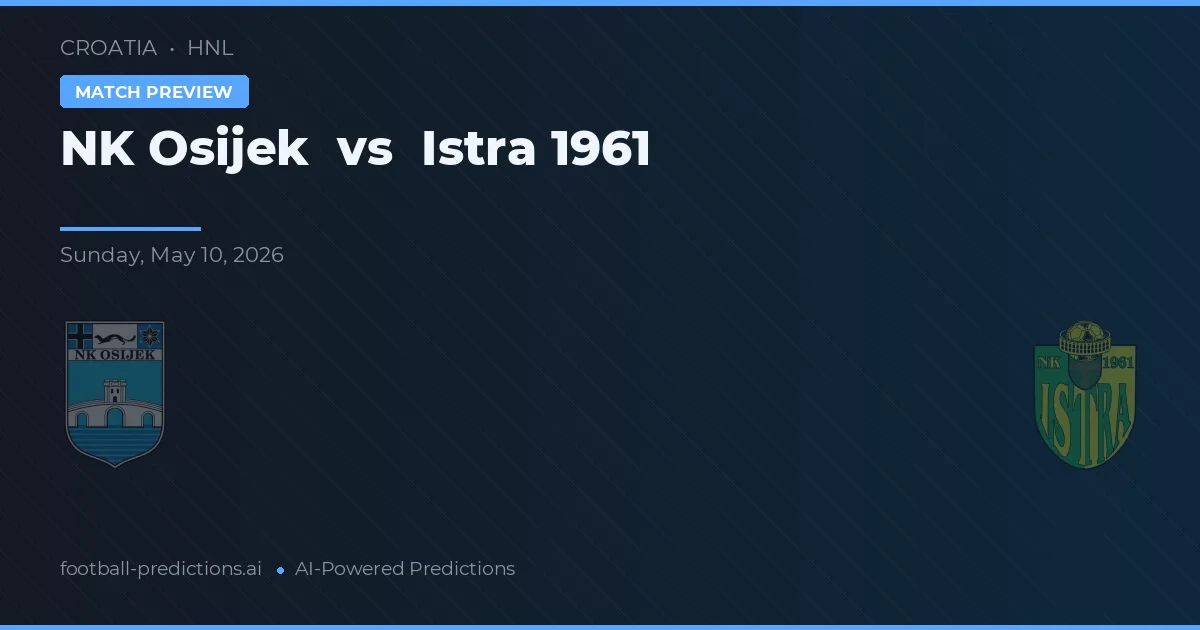 NK Osijek vs Istra 1961 — pronostic și avancronică meci