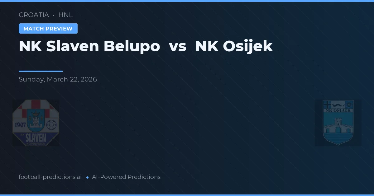 NK Slaven Belupo vs NK Osijek — pronostic și avancronică meci