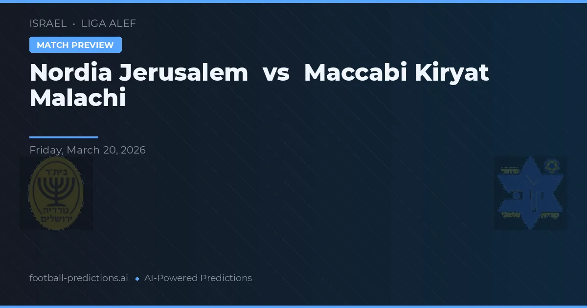 Nordia Ierusalim vs Maccabi Kiryat Malachi — pronostic și avancronică meci
