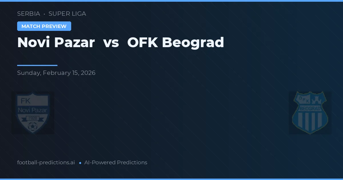 Novi Pazar vs OFK Belgrad — pronostic și avancronică meci