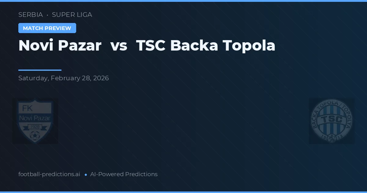 Novi Pazar vs TSC Bacă Topola — pronostic și avancronică meci