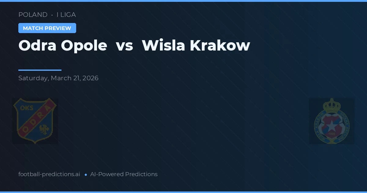 Odra Opole vs Wisła Kraków — pronostic și avancronică meci