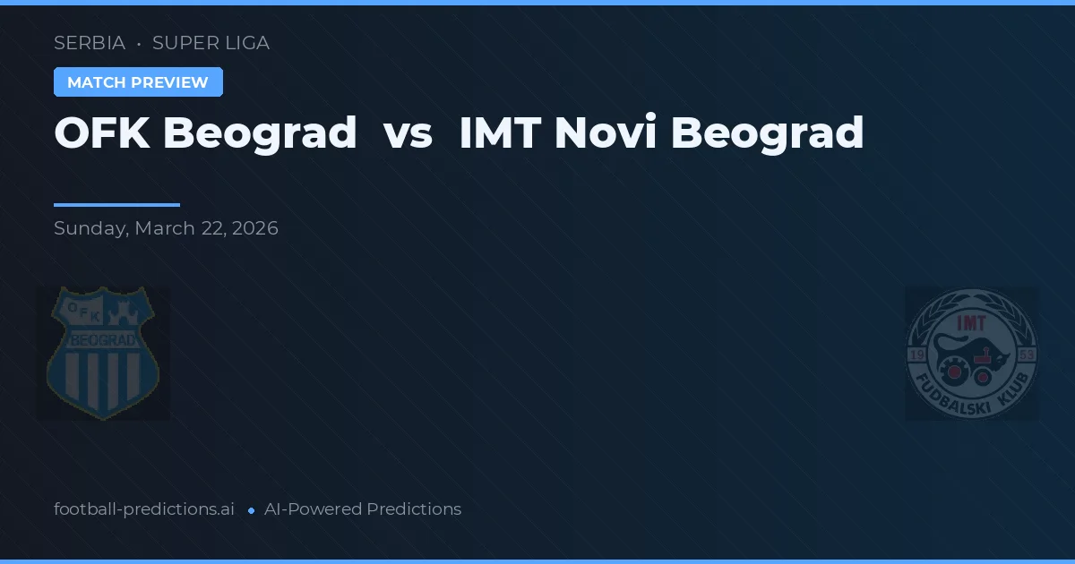 OFK Belgrad vs IMT Novi Beograd — pronostic și avancronică meci