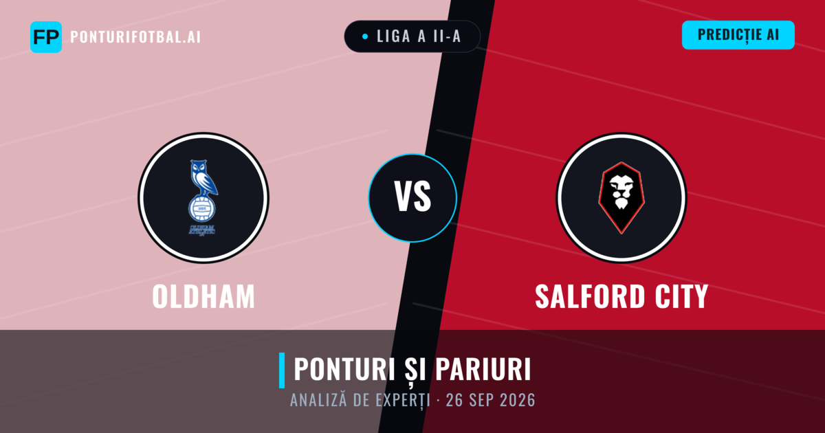 Oldham vs Salford City — pronostic și avancronică meci