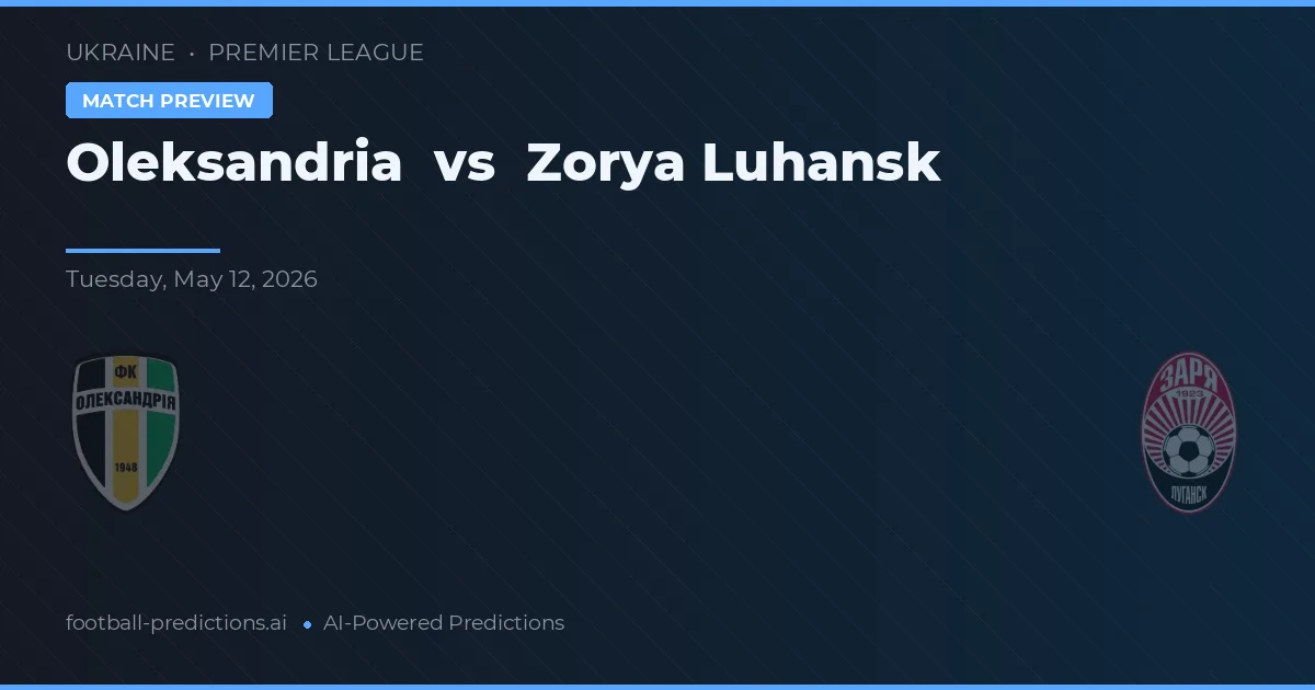 Oleksandria vs Zorya Luhansk — pronostic și avancronică meci