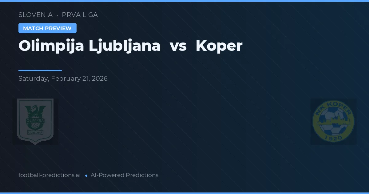 Olimpija Ljubljana vs Koper — pronostic și avancronică meci