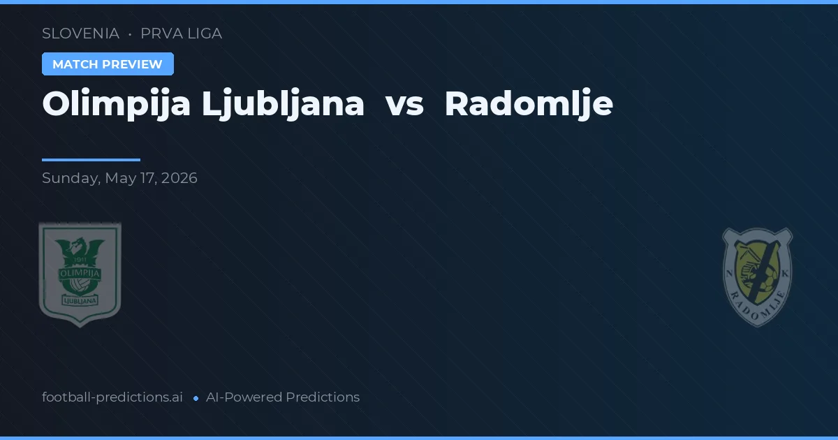Olimpija Ljubljana vs Radomlje — pronostic și avancronică meci