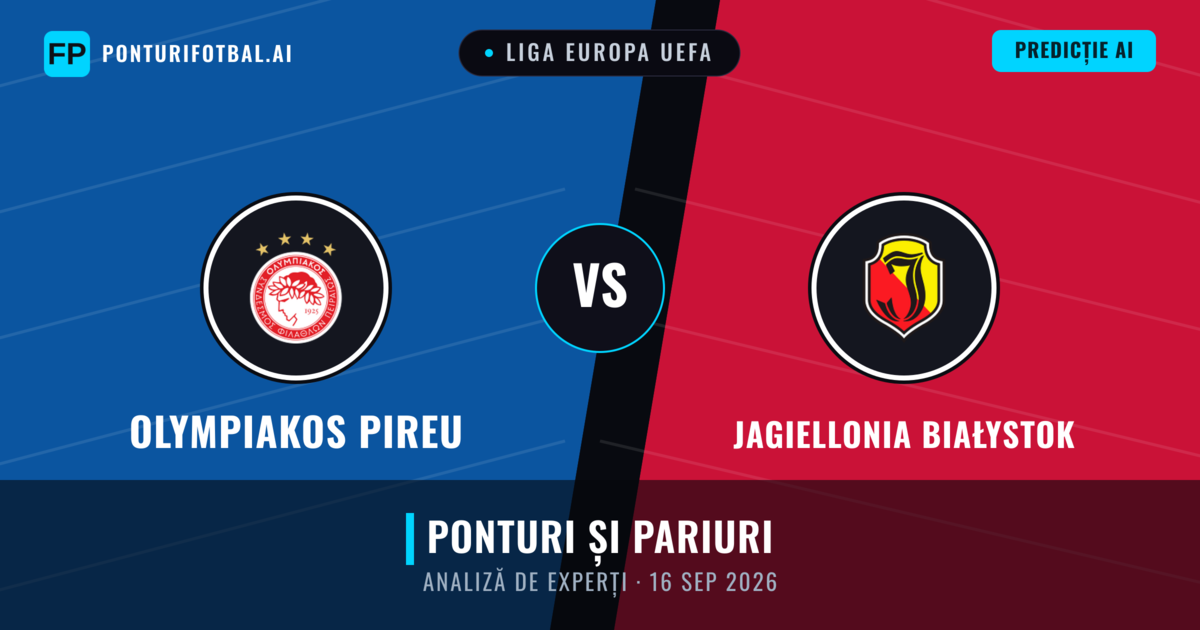 Olympiakos Pireu vs Jagiellonia Białystok — pronostic și avancronică meci