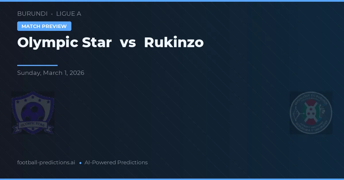 Olympic Star vs Rukinzo — pronostic și avancronică meci