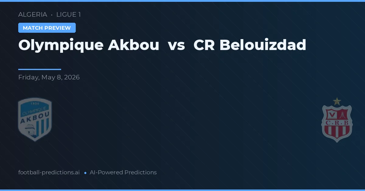 Olympique Akbou vs CR Belouizdad — pronostic și avancronică meci