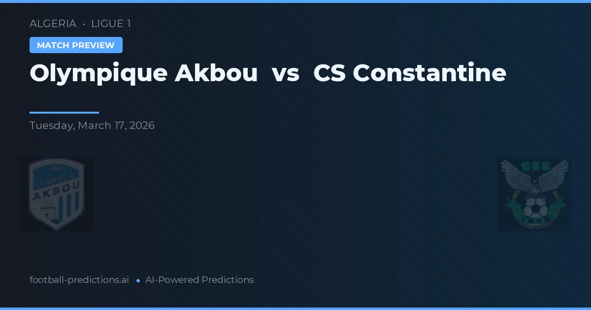 Olympique Akbou vs CS Constantine — pronostic și avancronică meci