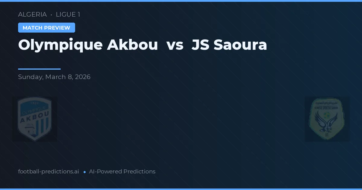 Olympique Akbou vs JS Saoura — pronostic și avancronică meci