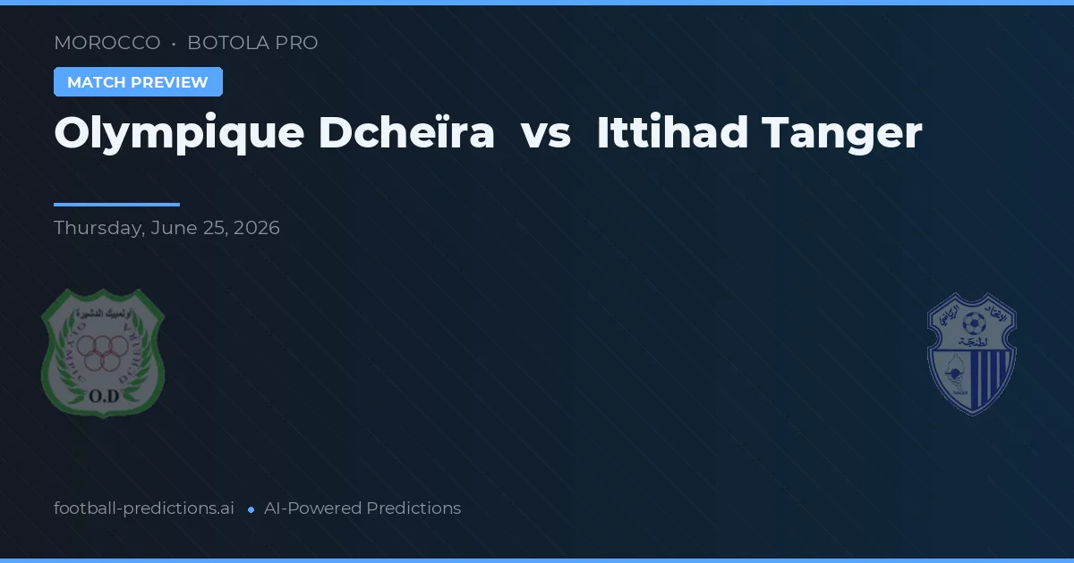 Olympique Dcheïra vs Ittihad Tanger — pronostic și avancronică meci