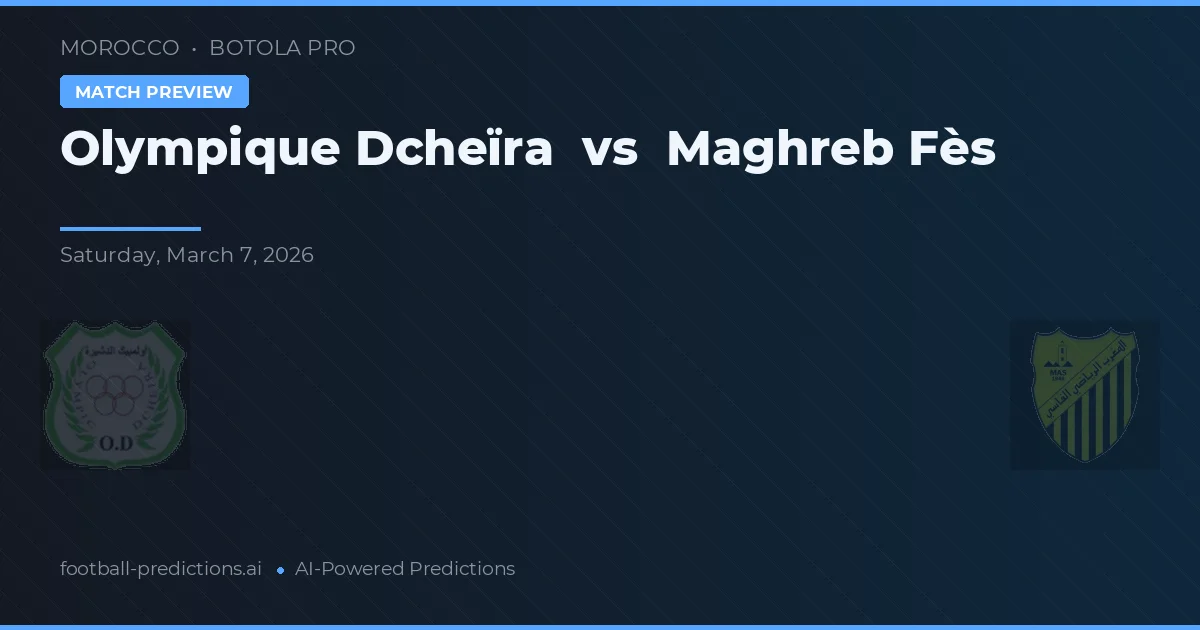 Olympique Dcheïra vs Maghreb Fès — pronostic și avancronică meci