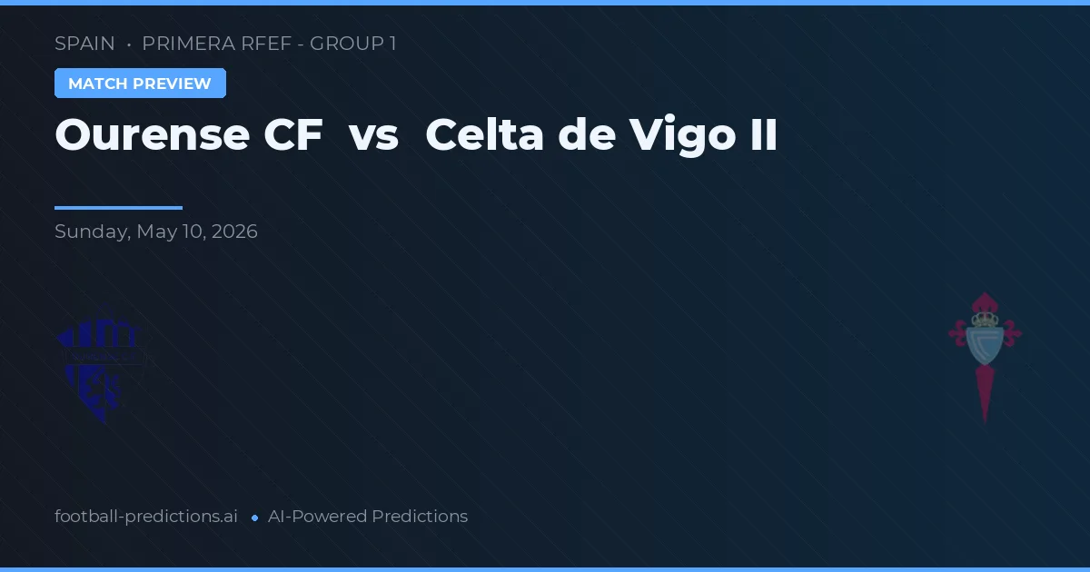 Ourense CF vs Celta de Vigo II — pronostic și avancronică meci