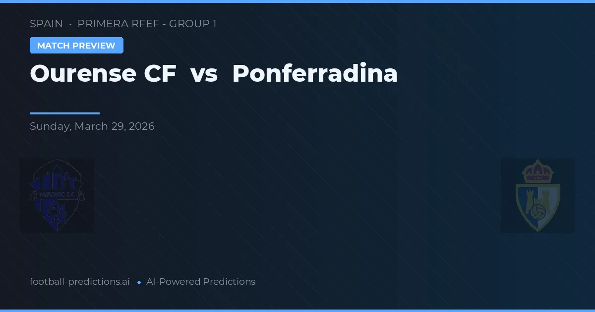 Ourense CF vs Ponferradina — pronostic și avancronică meci