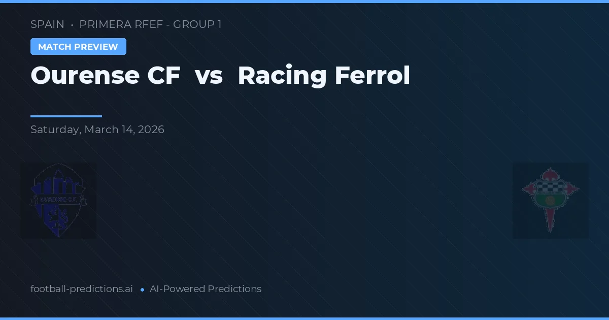 Ourense CF vs Racing Ferrol — pronostic și avancronică meci