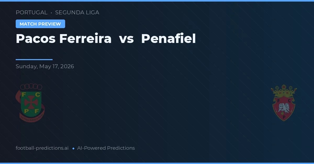 Pacos Ferreira vs Penafiel — pronostic și avancronică meci