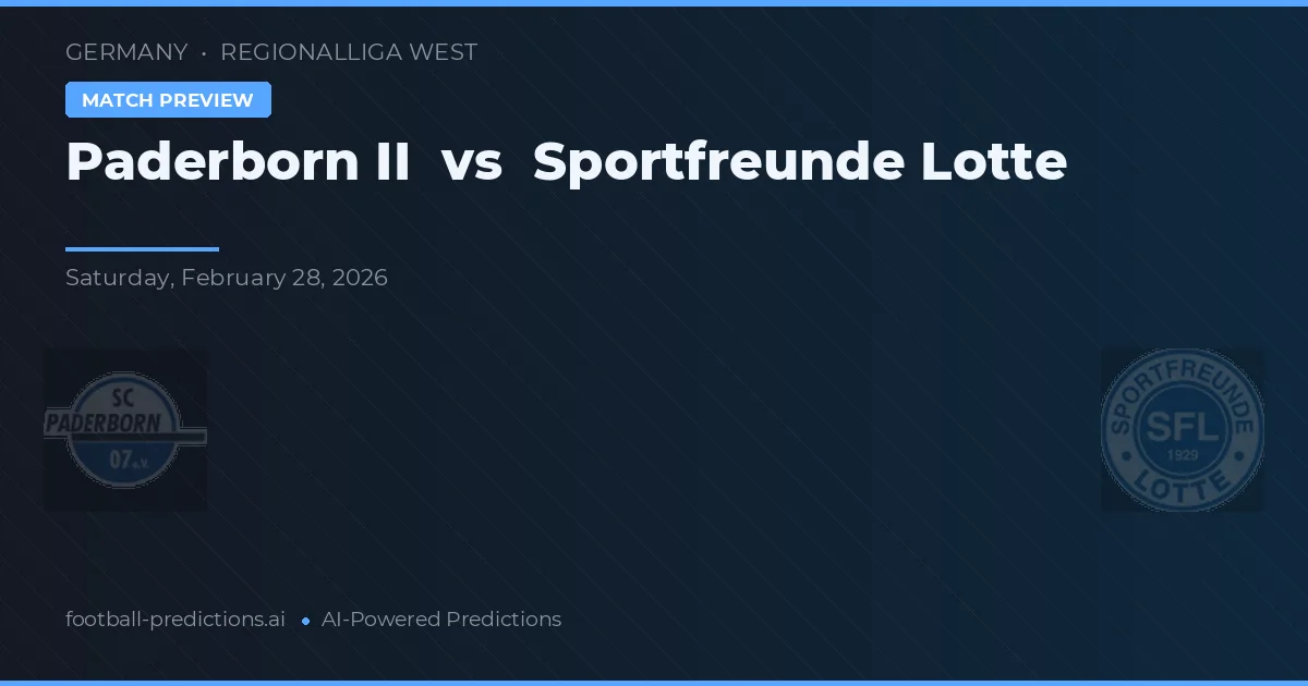 Paderborn II vs Sportfreunde Lotte — pronostic și avancronică meci