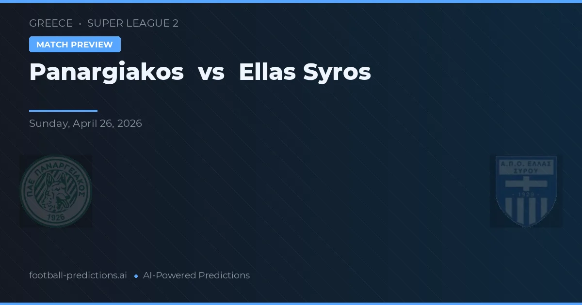 Panargiakos vs Ellas Syros preview
