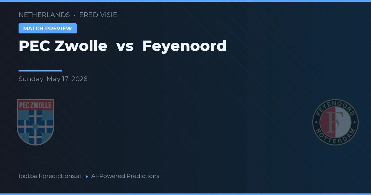 PEC Zwolle vs Feyenoord — pronostic și avancronică meci
