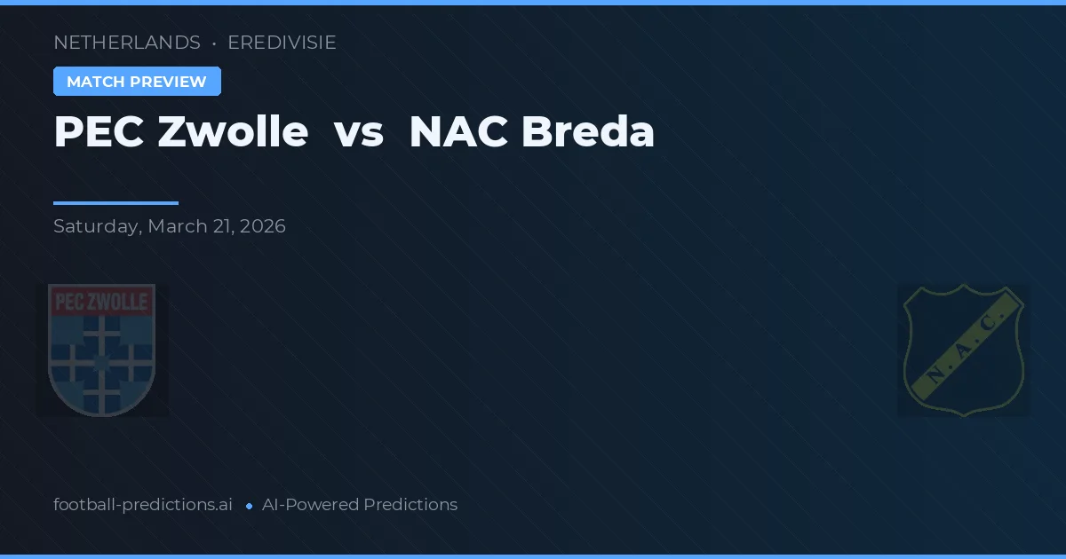 PEC Zwolle vs NAC Breda — pronostic și avancronică meci