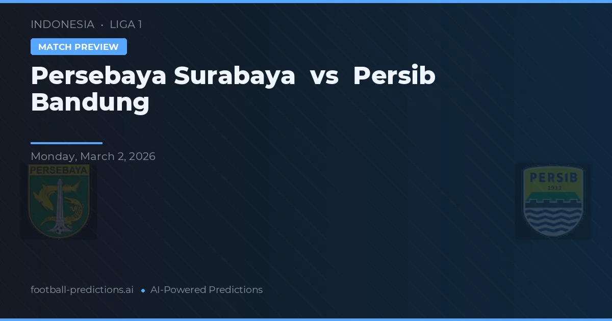 Persebaya Surabaya vs Persib Bandung — pronostic și avancronică meci