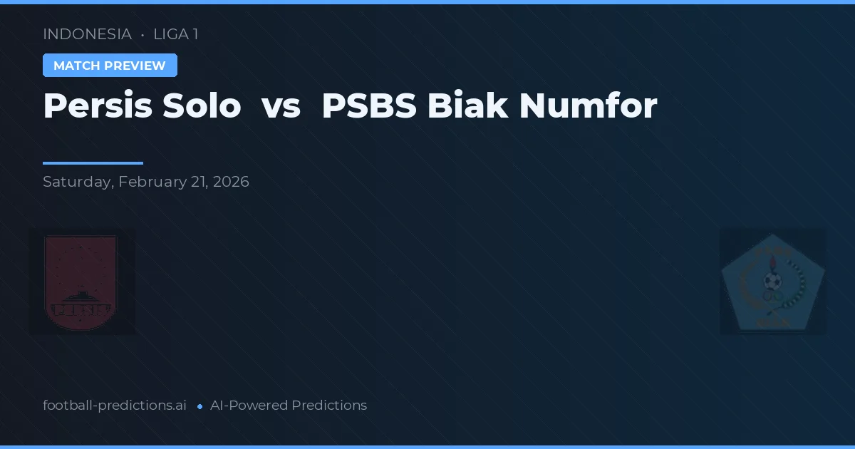 Persis Solo vs PSBS Biak Numfor — pronostic și avancronică meci