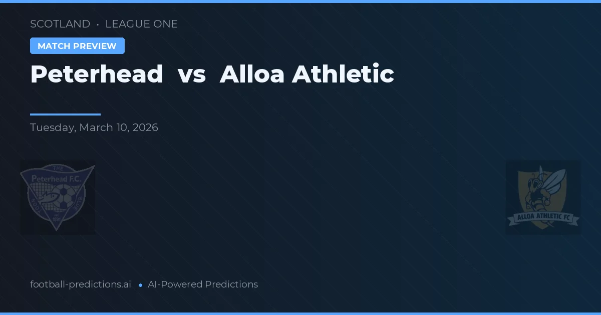 Peterhead vs Alloa Athletic — pronostic și avancronică meci