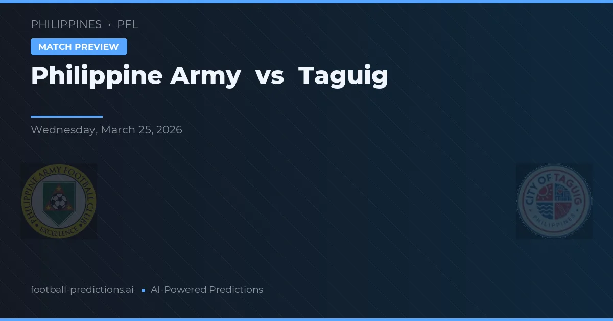 Armata Filipineză vs Taguig — pronostic și avancronică meci
