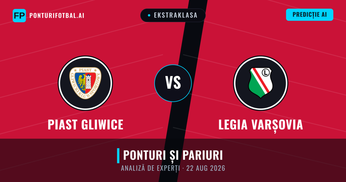 Piast Gliwice vs Legia Varșovia — pronostic și avancronică meci